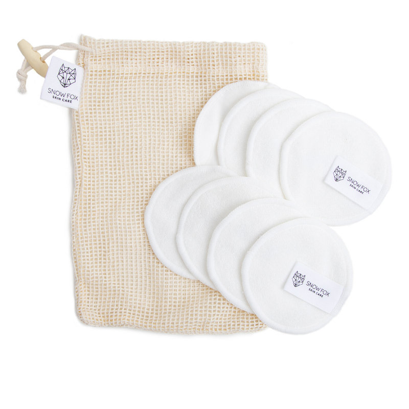 Snow Fox Skincare - Reusable Bamboo Make Up Removal Pads 8-pack